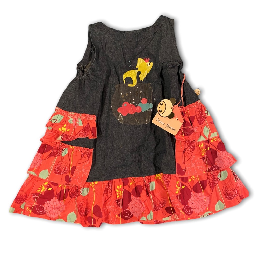 NWT servane barrau vinyl fish bowl dress size 8-10